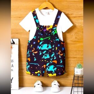 TODDLER BOY OVERALL ROMPER BUNDLE! EUC! 3T!!